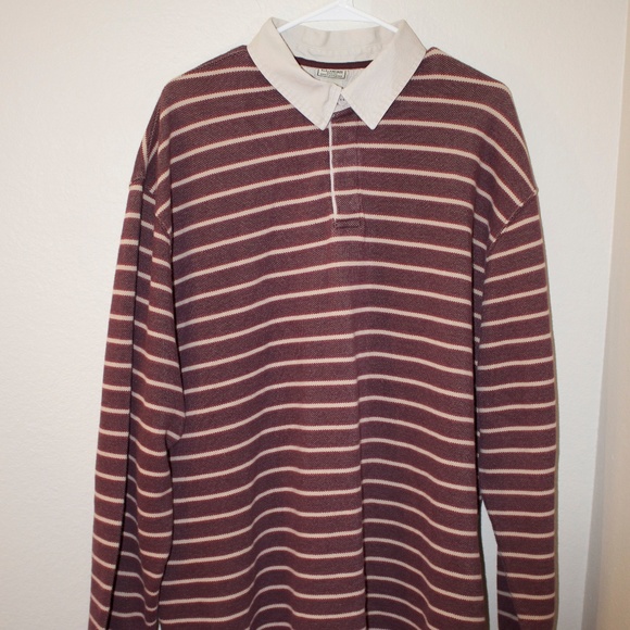 LL Bean Vintage Long Sleeve Stripped Shirt - Picture 1 of 8